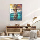 2D Flat 1pc Framed Christ Canvas Wall Art- "The Hand of God" Inspirational Quote Print, Modern Christian Religious Painting