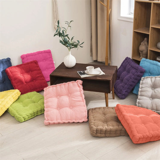Meditation Floor Square Pillow For Seating On Floor Solid Tufted Thick Pad Cushion For Yoga Balcony Chair Seat Cushions