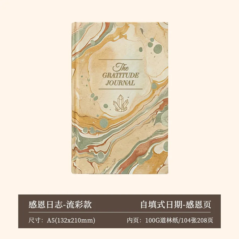 2026 New A5 Gratitude Journal Hardcover Gold Foil Notebook Daily Mindfulness Diary Positive Affirmation Planner