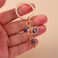 Retro Alloy Turkish Lucky  Evil Eyes Keychain Hamsa Hand Key Ring Pendant for Women Girls Handbag Decor DIY Jewelry Gifts