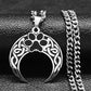 Viking Witch Celtic Knot Pendant Necklace Stainless Steel Men Chain Odin Gothic Necklace Protection Amulet Jewelry nudo de bruja