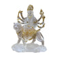 Indian Goddess Durga Statue - Resin Water Glass Figurine Riding Tiger & Lion for Worship