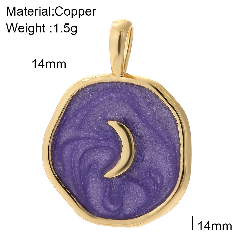 Bohemian Star Sun Moon Charms for Jewelry Making Cute Enamel Planet Gold Color Diy Earrings Necklace Bracelet High Quality