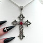 Y2K Punk Crystal Big Cross Pendant Necklaces for Women Men Gothic Irregular Cross Clavicle Chain Necklaces Aesthetic Jewelry