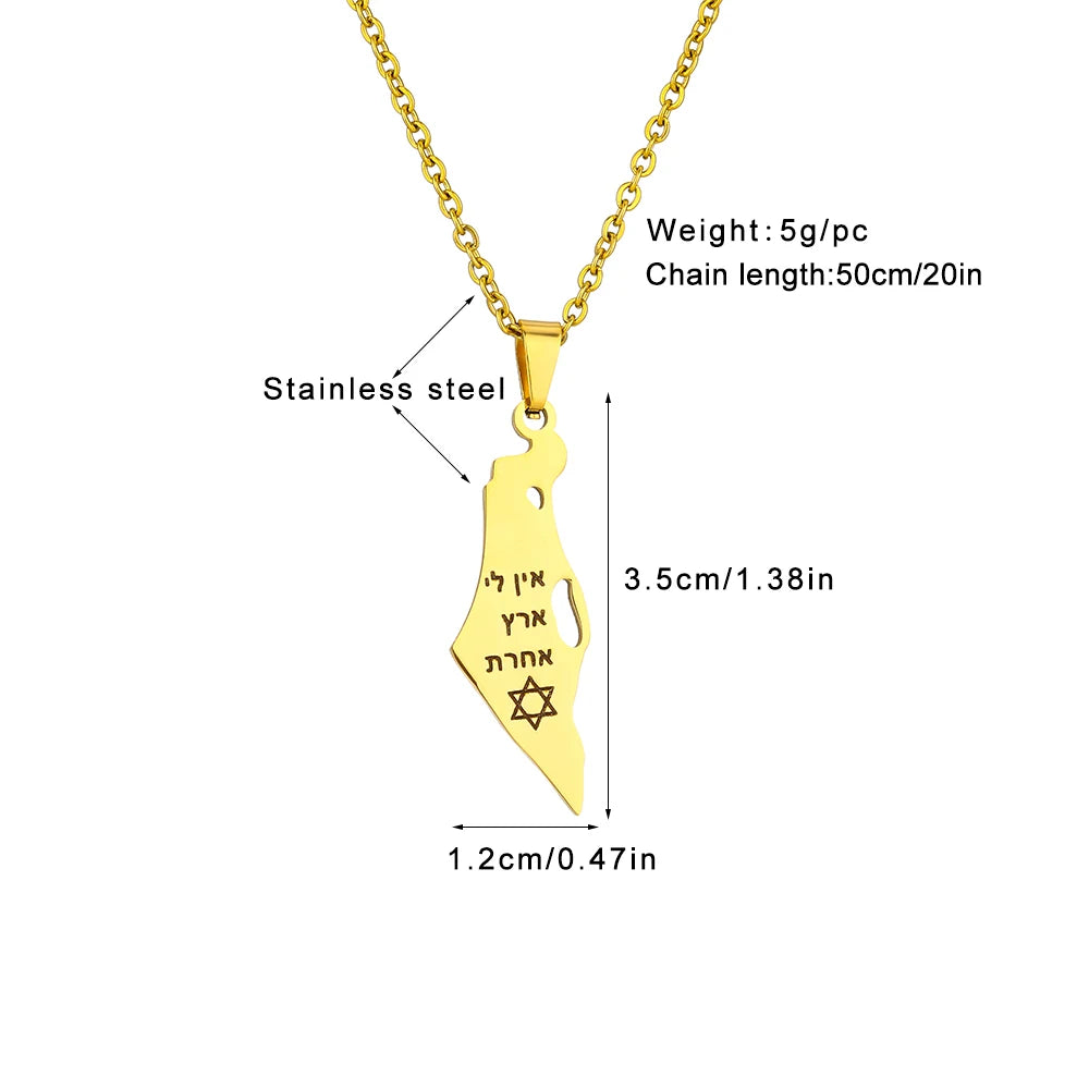 Stainless Steel Israel Star of David Pendant Necklace Unisex Couple Ethnic Patriotic Jewelry Gift Hot Sale European Style