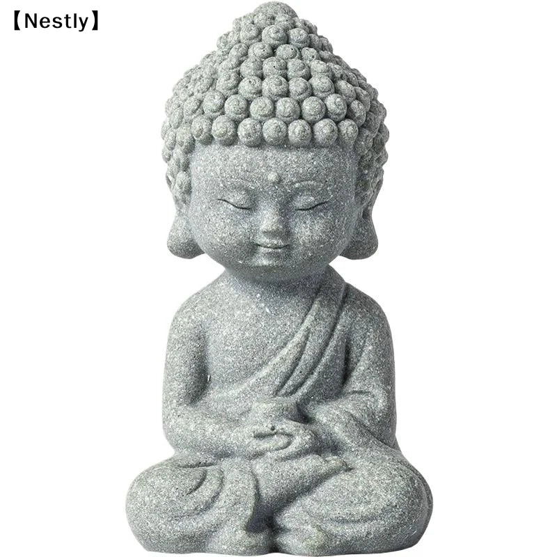 Chinese Style Buddha Statue Cute Little Monk Figurines Fish Tank Moss Landscaping Zen Oriental Aesthetic Garden Decoration〔Nest〕