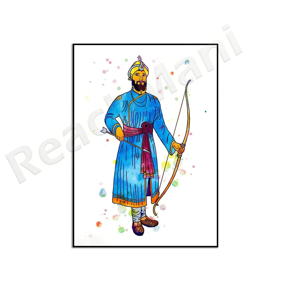Sikh Art Print of Guru Nanak Spiritual Wall Decor Meditation and Yoga Poster Perfect Gift for Mindfulness and Inner Peace