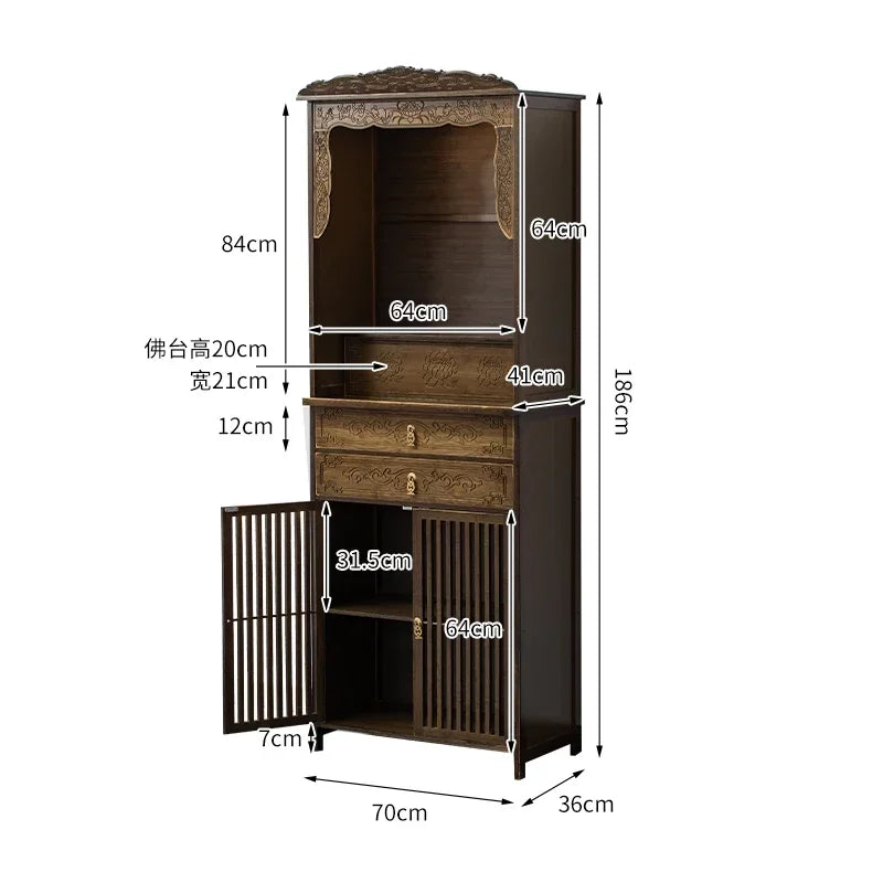 G1   Buddhist shrine stand cabinet, God of Wealth cabinet, household Buddha statue, Guan Gong Bodhisattva worship altar cabinet