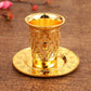 Silver Plated Kiddush Cup Nickel Plated Wine Cup with Saucer Judaica Shabbos Wine Cup Passover for Shabbat Havdalah Holiday Gift
