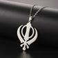 Dawapara Sikhism Necklace Khanda Kirpan Sword Symbol Religious Protection Amulet Stainless Steel Jewelry