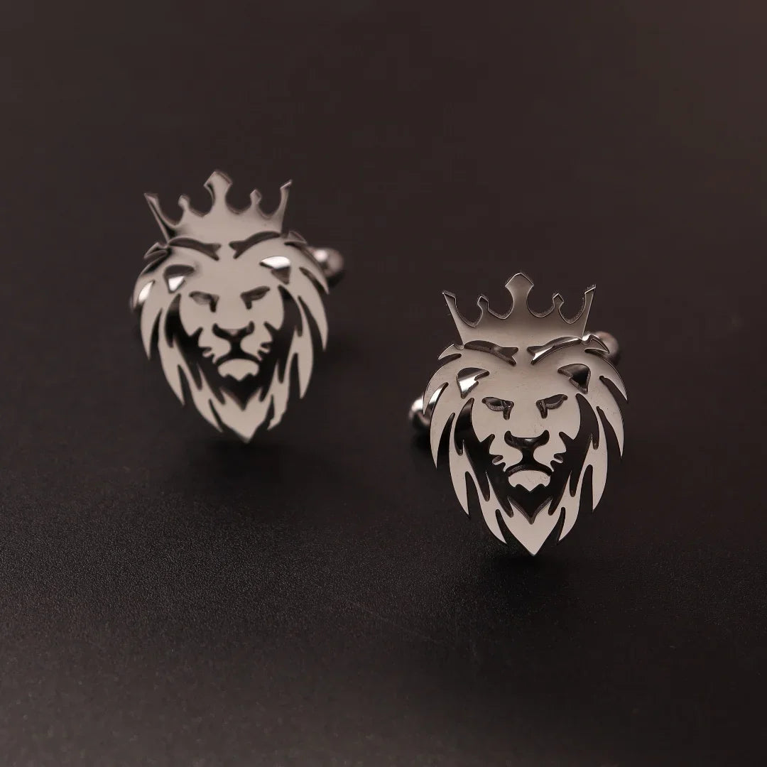 Sikhs Stainless Steel Cross Cufflinks Men's Lion Eagle Shirt Badge Pin Wedding Shirt Cufflinks Symbol