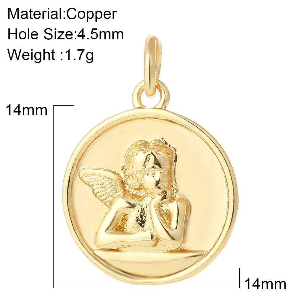 Goth Cross Chrams for Jewelry Making Supplies Golden Angel Charm Stainless Steel Long Chain Dijes Diy Necklace Earring Bracelet