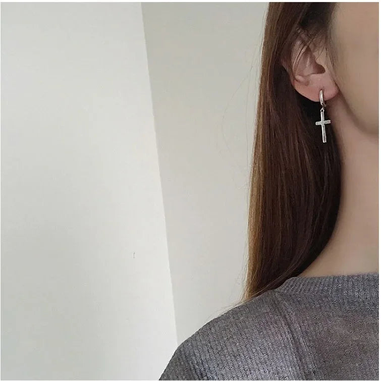 925 Sterling Silver Earrings Cross Earrings Creative Hot Sexy Jewelry For Women Gift Customized