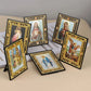 Immaculate Heart Virgin Mary St.Michael Icons Figurine Holy Family Icon Square Frame Church Home Tabletop Decoration Collection
