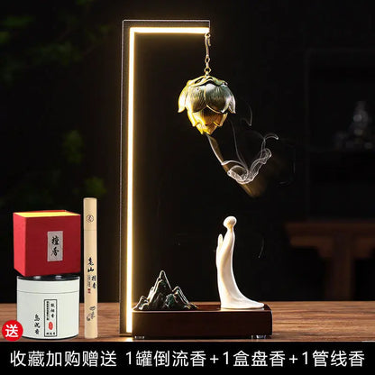 Backflow Incense Is A Household Indoor Zen-style Tea Room Sandalwood Ancient-style Decorative Item Ramadan Decorations Bakhoor