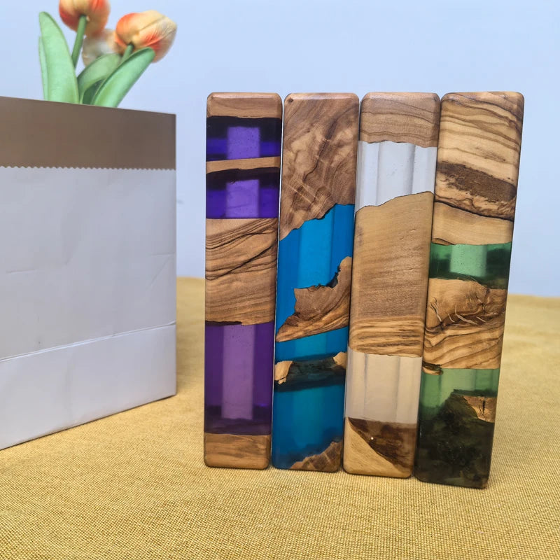 Mezuzah Case for Door, Handcrafted Resin and Olive Wood mezzuzah case,Wood Mezuzah Case for Mezuzah Scroll, Mezuzah Cases,