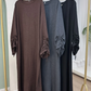 Eid Modest Dress for Women Abaya Lace-up Sleeve Morocco Party Dresses Ramadan Vestidos Largos Kaftan Islam Dubai Arab Long Robe