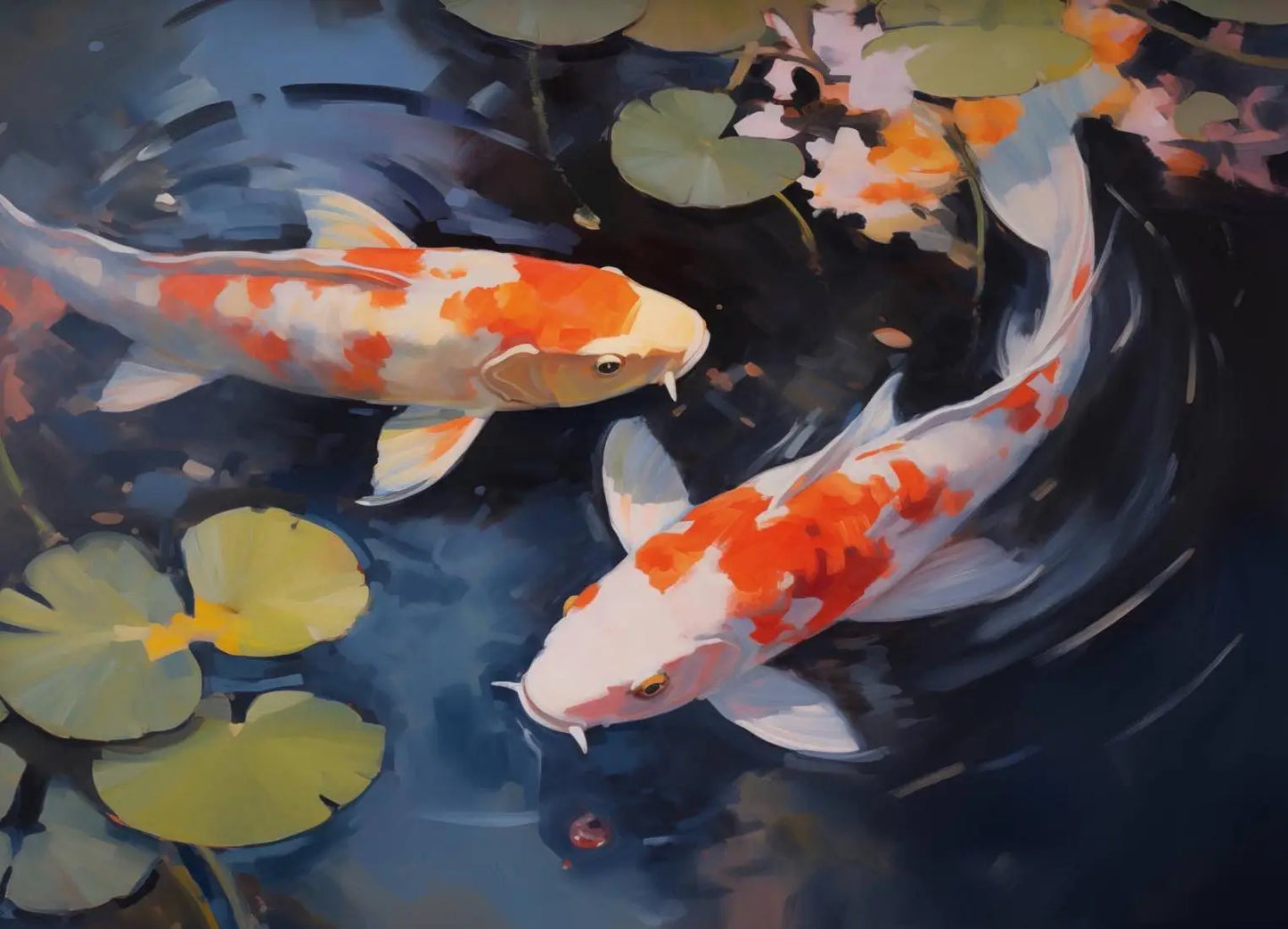 Asian Japanese Zen Tranquility Natural Aesthetics Koi Carp Art Poster Canvas Printing Living Room Bedroom Home Wall Decoration