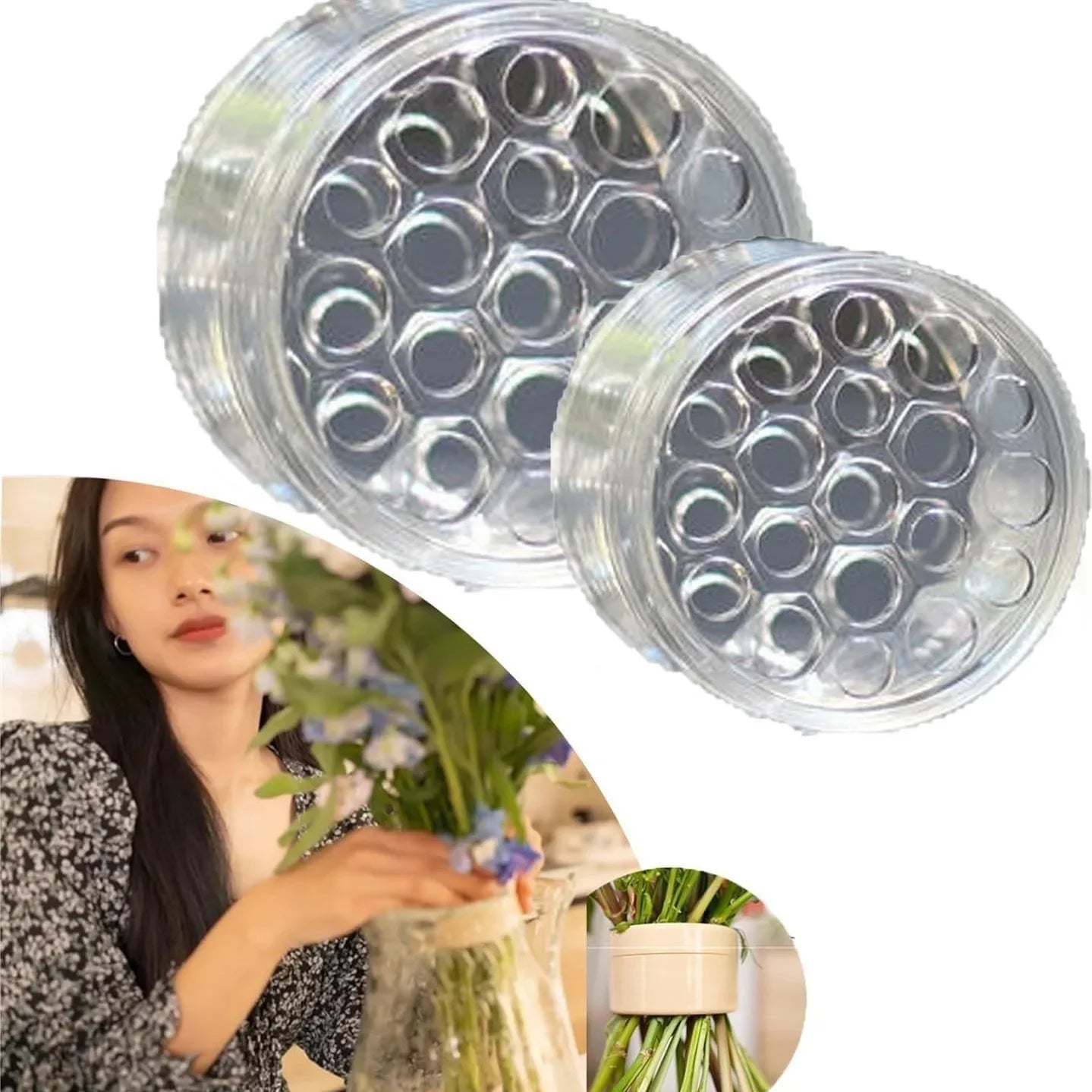 2Pcs Spiral Ikebana Stem Holder for Flowers -Floral Grid for Vase - Bloom Shaper- Flower Frogs for Arrangements Vase