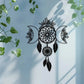 Bohemian Metal Wall Art Moon Mandala Wrought Iron Hanging Decor for Living Room