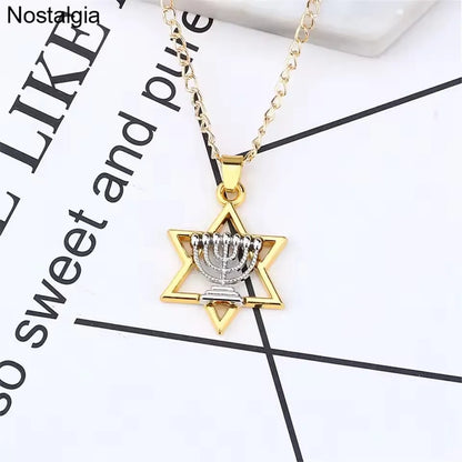 Star of David Necklace for Women Magan Hexagram Pendant Protection Amulet Jewish Jewelry Hanukkah Gift