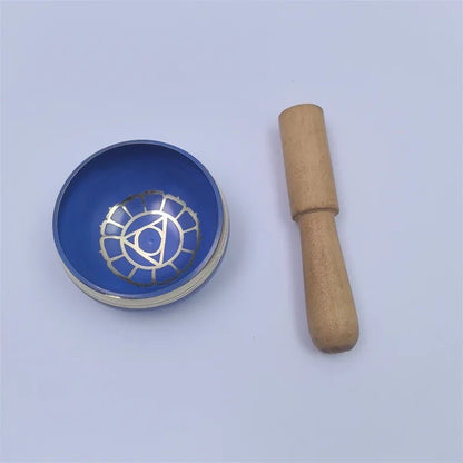 Buddhist Sound Bowls Therapy Meditation Mindfulness Yoga Ornaments Colorful Nepal Tibetan Singing Bowl Chakras Handmade Copper