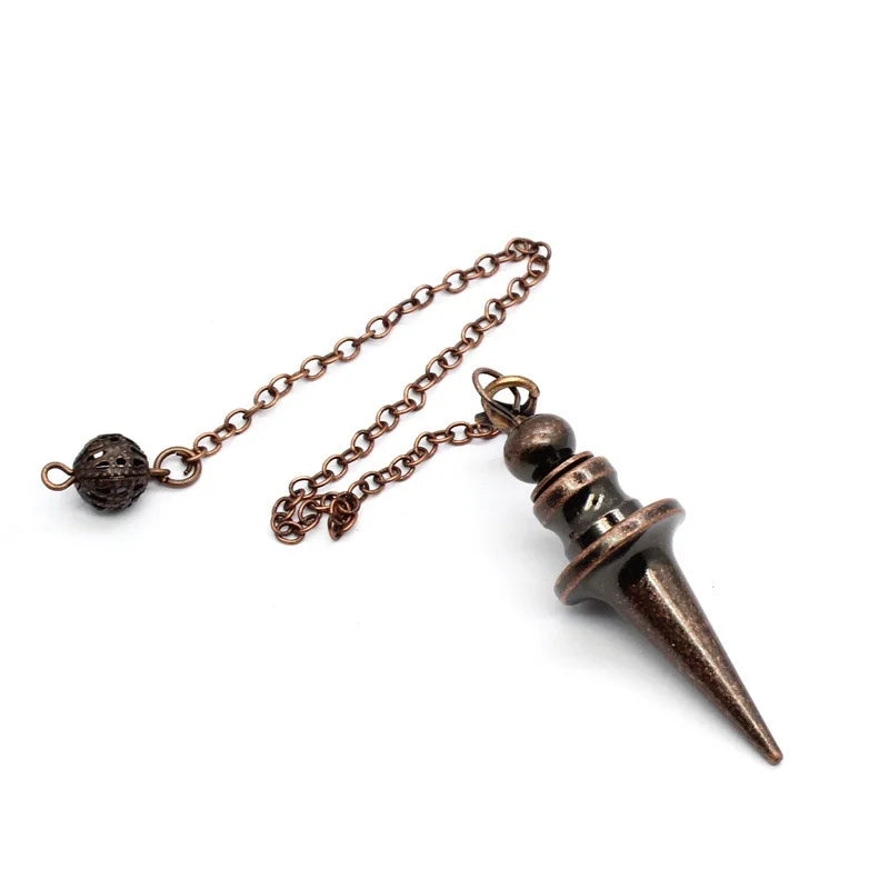 Cone 100% Copper Brass Metal Pendant Pendulum for Divination Dowsing Reiki Healing Egyptian Isis Pendulos Professional  A001