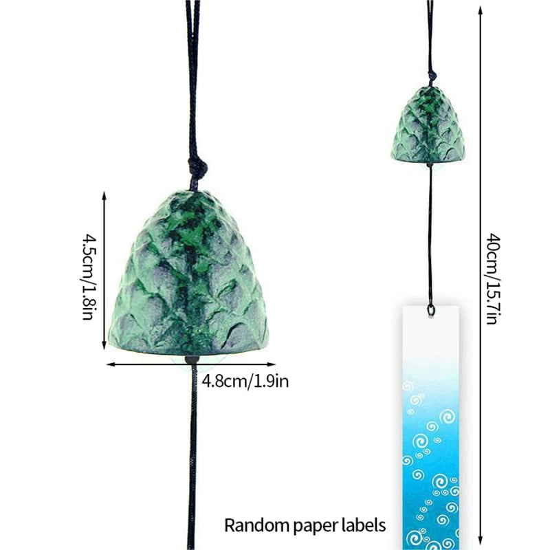 Japanese Wind Chimes Cast Iron Wind Bells Hanging Pendant Feng Shui Good Luck Temple Wind Bells Outdoor Home Garden Decoration
