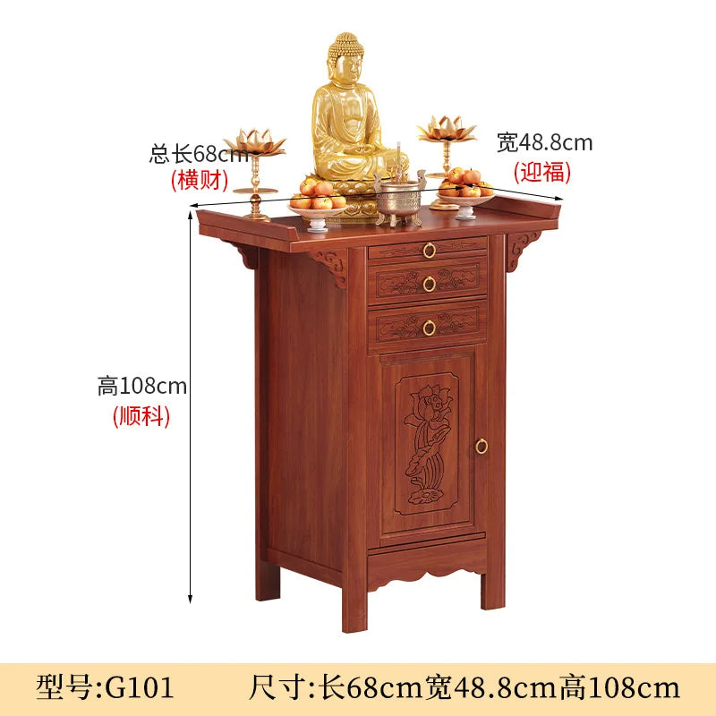 CZ  Altar Incense Case Buddha Shrine Cabinet God of Wealth Guanyin Bodhisattva Worship Cabinet