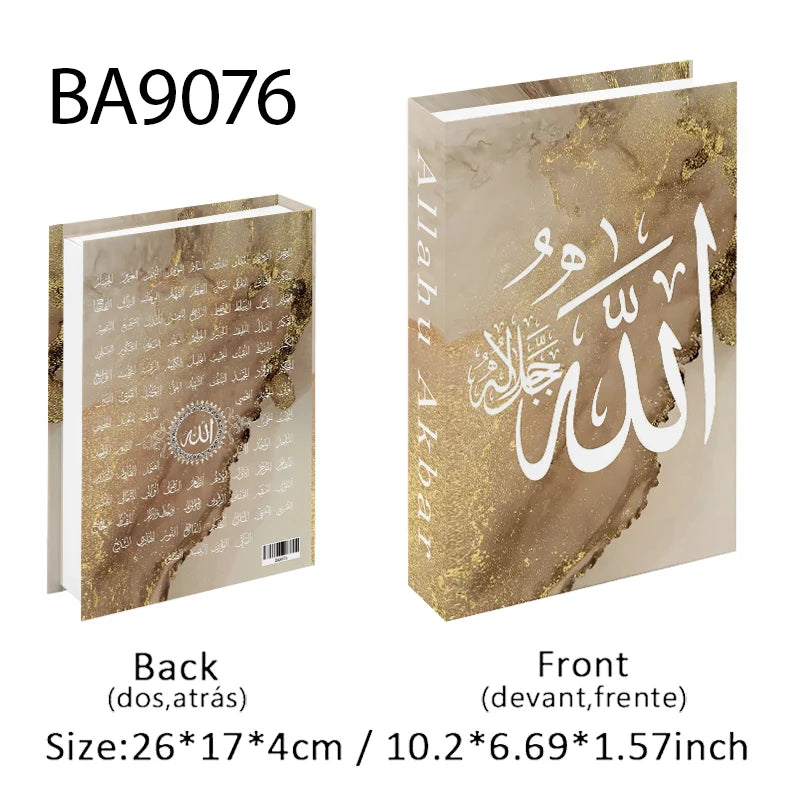 Islamic Mosque Luxury Fake Book Storage Box Kaaba Decorative Books Home Decor Coffee Table Bedroom Ornament Interior Decoration