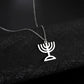 Lucktune Judaism Menorah Pendant Necklace Stainless Steel Lampstand Sacred Amulet Chain Necklace for Women Men Vintage Jewelry