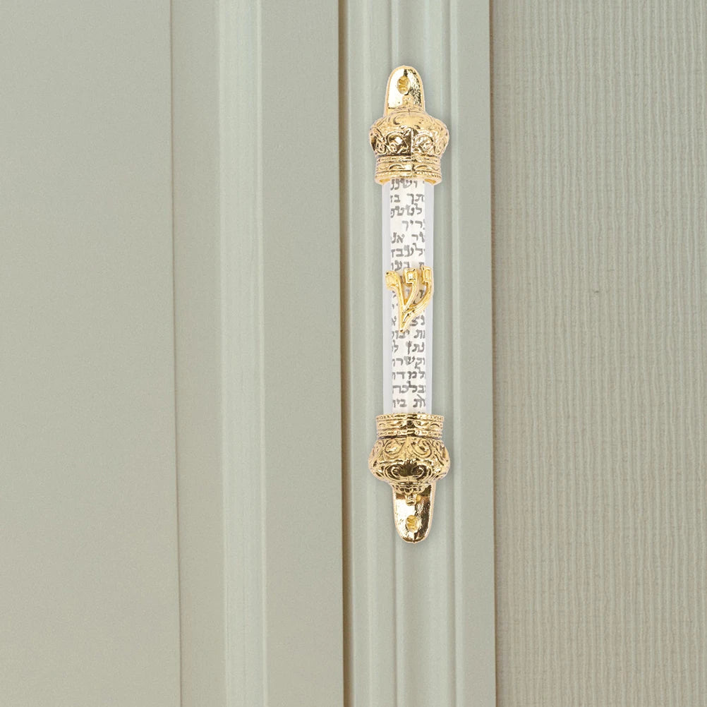 2 Pcs Metal Crown Bible Door Column nament Home Mezuzah Jewish Religious Gift For House Entrance With 2 Hole Design Home Textile