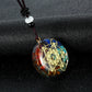 Retro Colorful Chips Natural Turquoise Amethyst Stone Chakra Orgone Energy Pendulum Amulet Reiki Healing Pendant Necklace