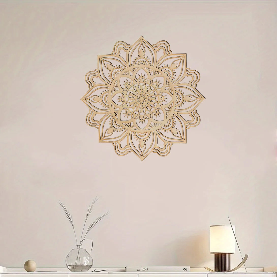 1pc Stunning Moroccan & Indian Themed Metal Wall Art | Mandala Ethnic Bohemian Chic Decor for Living Room
