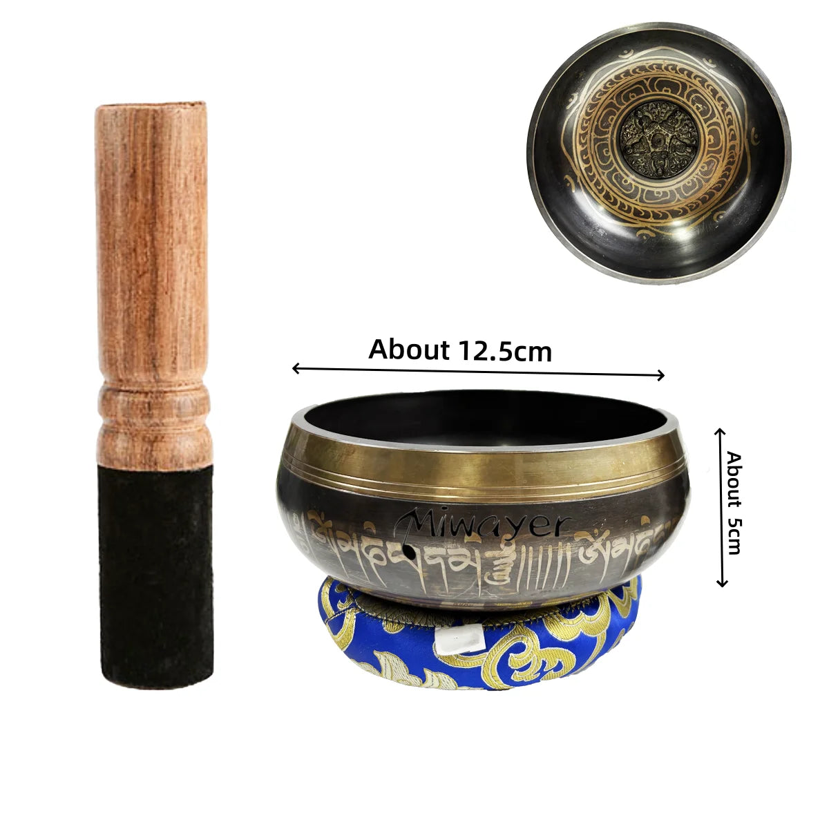 Tibetan Singing Bowl Set 8.5~20CM Size Optional Scripture Bowl Helpful for Meditation Yoga Relaxation Chakra Healing Prayer