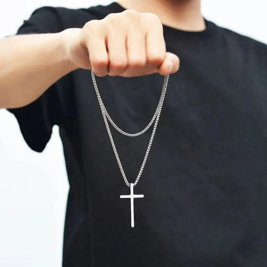 2025 New Religion Christian Simple Necklace for Women Men Virgin Mary Jesus Cross Pendant Chains Fashion Jewelry Length 60/70CM