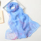 Summer Women Birch Forest Landscape Thin Soft Beach Silky Georgette Scarf Shawls 160cm Long Wraps Beach Sunscreen Hijab
