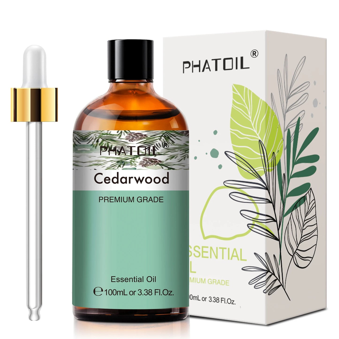 PHATOIL 100ml Natural Essential Oil For Skin Aromatherapy Lemongrass Eucalyptus Lavender  Peppermint Fragrance Essential Oils