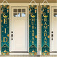 3pcs Eid Al-Fitr Celebration Porch Banner Set Durable Polyester Flags with Moon Star Castle Design  for Ramadan Home Decor