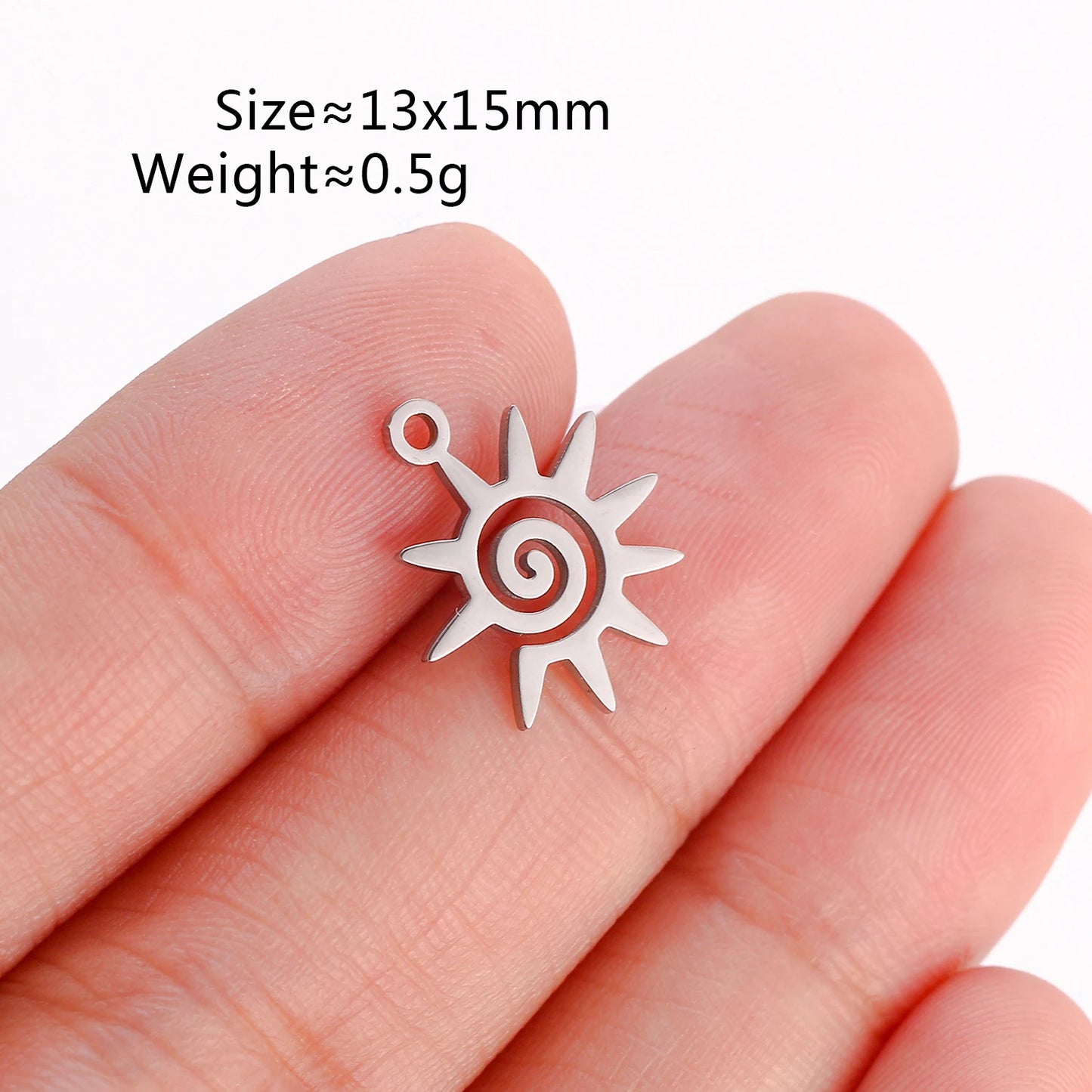 5Pcs Stainless Steel Moon&Sun&Star Charm Jewelry Making Accessories Supplies DIY Necklace Bracelet Celestial Pendants Findings