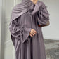 Eid Muslim Dress for Women Abaya Bow Jalabiya Ramadan Lace Up Vestidos Largos Islam Arab Long Robe Morocco Dubai Kaftan 2025