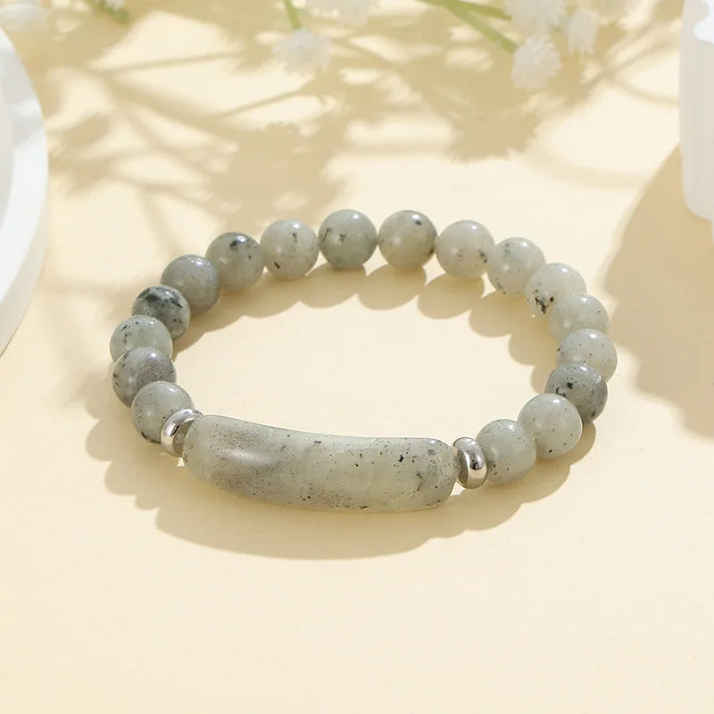 1pc Healing Handmade Stone Bracelet Turquoise Natural Malachite Gemstone Crystal Rough Bracelet Body Energy Yoga