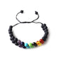 Double Layer Natural Healing Stone Bracelet White 7 Chakra Indian Yoga Beads Bracelet Adjustable Braided Rope Jewelry Gifts