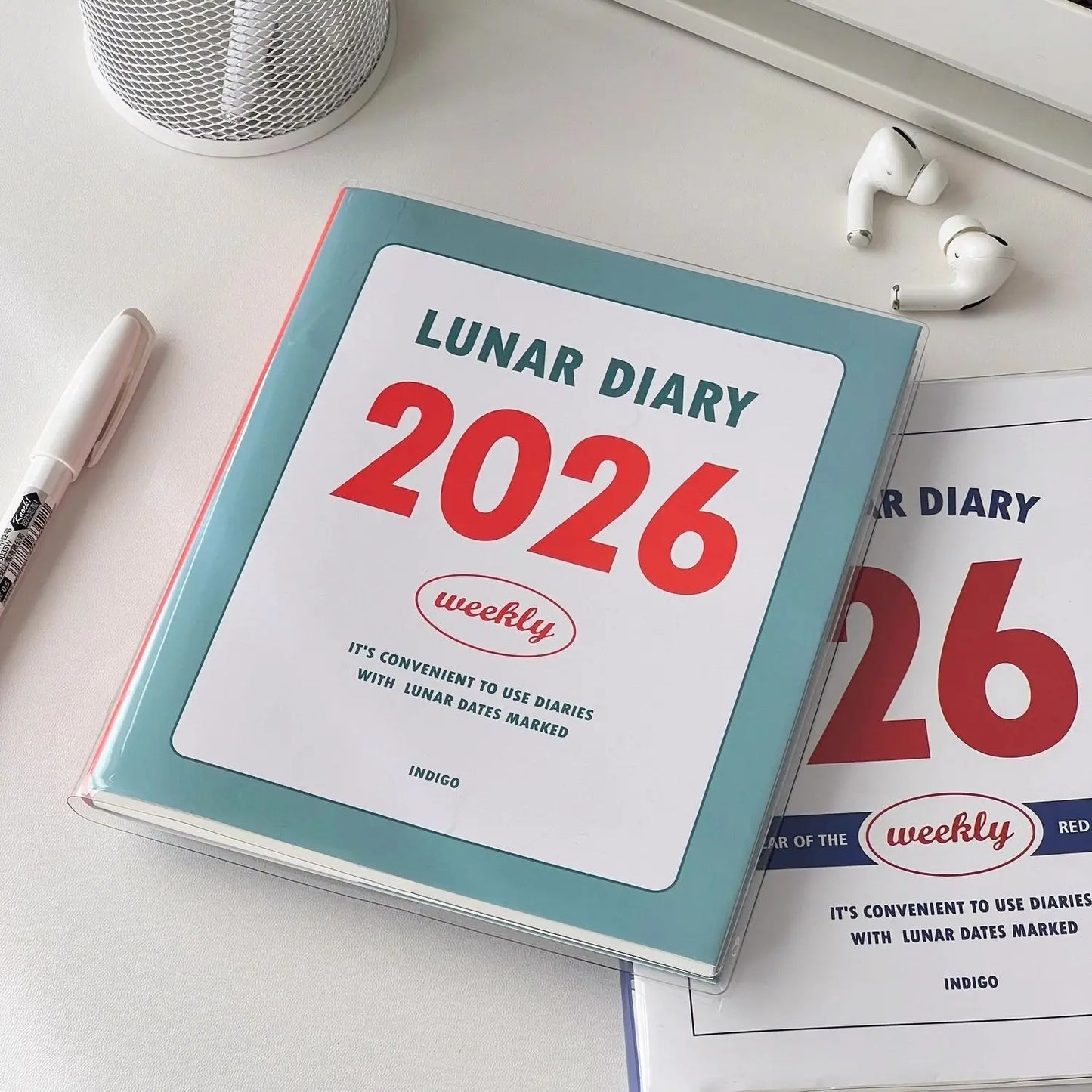 2026 Korean Notebook Schedule Book Student Monthly and Weekly Plans Journal Notebook Diary Planner Stationery Student Supplies