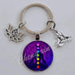 Indian Buddha Meditation 7 Chakra Mandala Psychedelic Yoga Glass Cabochon Keychain Ornament