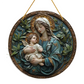 Virgin Mary Suncatcher - Round Acrylic Wall Art, Stained Style Hanging Decor, Ideal for Living Room, Bedroom,Perfect Family Gift