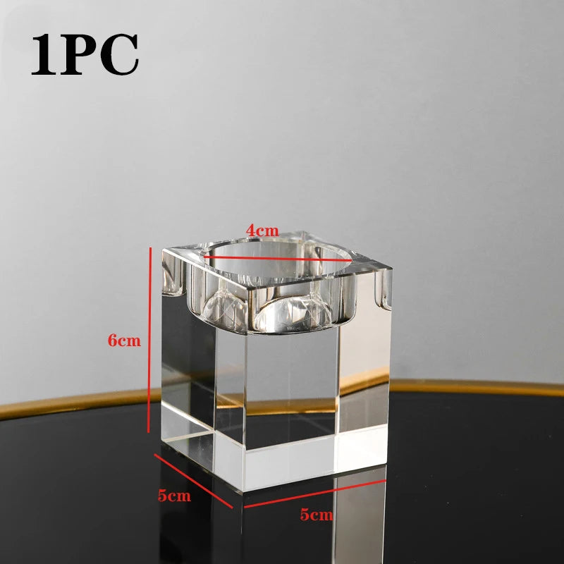 Holders Crystal Glass Candlestick Creative Dining Home Wedding Table Decorations Party Ornaments Desktop Modern Romantic Candle