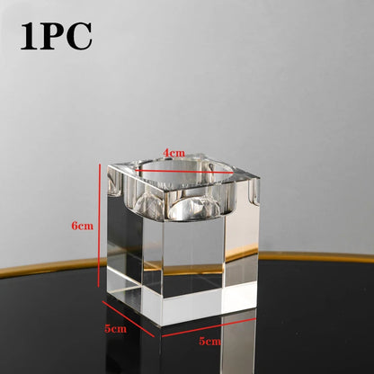 Holders Crystal Glass Candlestick Creative Dining Home Wedding Table Decorations Party Ornaments Desktop Modern Romantic Candle