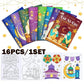 16PCS/1SET Ramadan Eid Mubarak Party Mini Coloring Book for Kids Muslim Festival Graffiti Painting Activity Party Supplies Gift