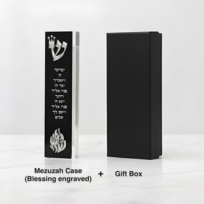 Personalized  Acrylic 3D Cut Jewish Mezuzah with Home Blessing&Name Custom Mezuzah Case Judaica Gift New Home Jewish Gift